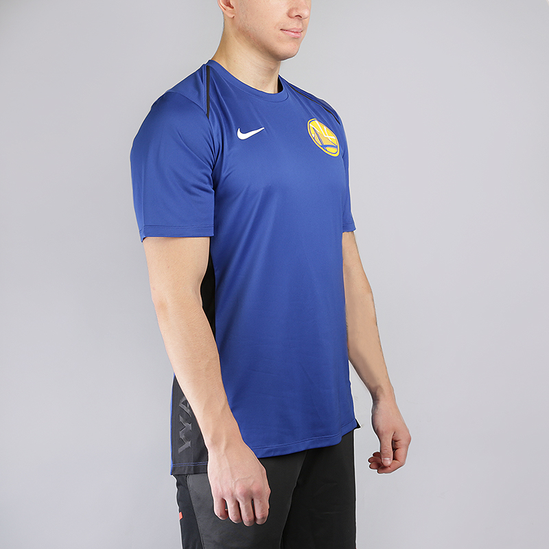 мужская синяя футболка Nike Golden State Warriors Dry Hyper Elite Short-Sleeve NBA 856525-495 - цена, описание, фото 1